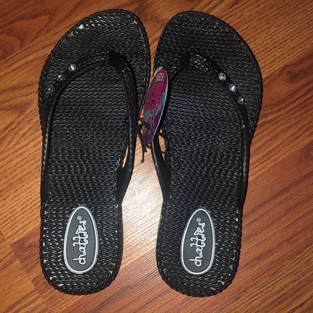 rainbow sparkle flip flops